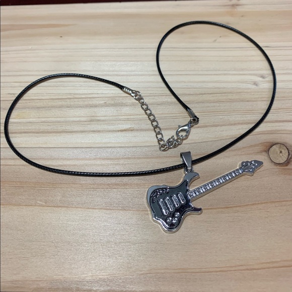 Stainless Steel Plating Rock Guitar Necklace Copper Titanium Stainless Steel - Picture 7 of 10